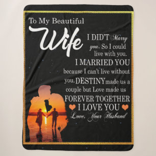 Personalised Letter To My Wife, Couple Valentine Sherpa Blanket