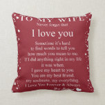 Personalised Letter To My Wife, Cushion<br><div class="desc">Personalised Letter To My Wife</div>