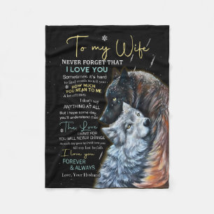 Personalised Letter To My Wife Fleece Blanket