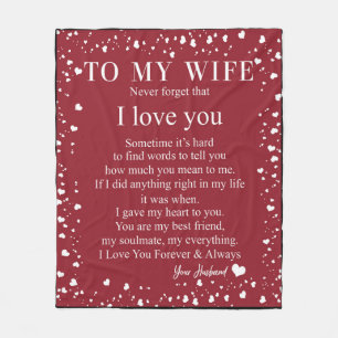 Personalised Letter To My Wife, Fleece Blanket