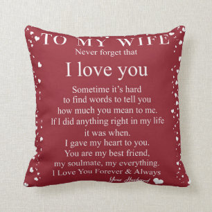 Personalised Letter To My Wife From Husband Gift Cushion
