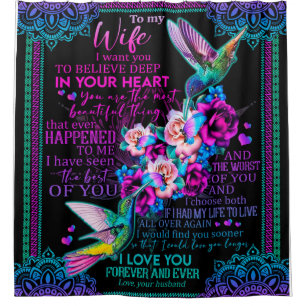 Personalised Letter To My Wife - Hummingbird Shower Curtain