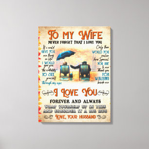 Personalised Letter To My Wife Love From Husband B Canvas Print
