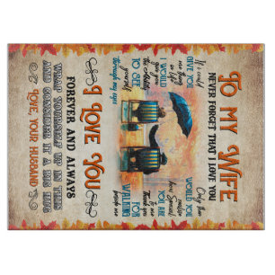 Personalised Letter To My Wife Love From Husband B Cutting Board