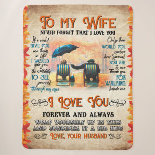 Personalised Letter To My Wife Love From Husband B Sherpa Blanket
