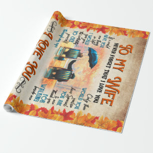 Personalised Letter To My Wife Love From Husband B Wrapping Paper