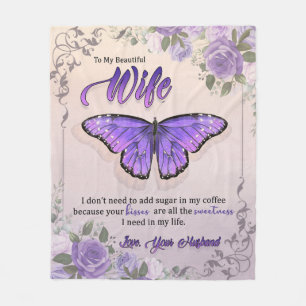 Personalised Letter To My Wife Love From Husband Fleece Blanket