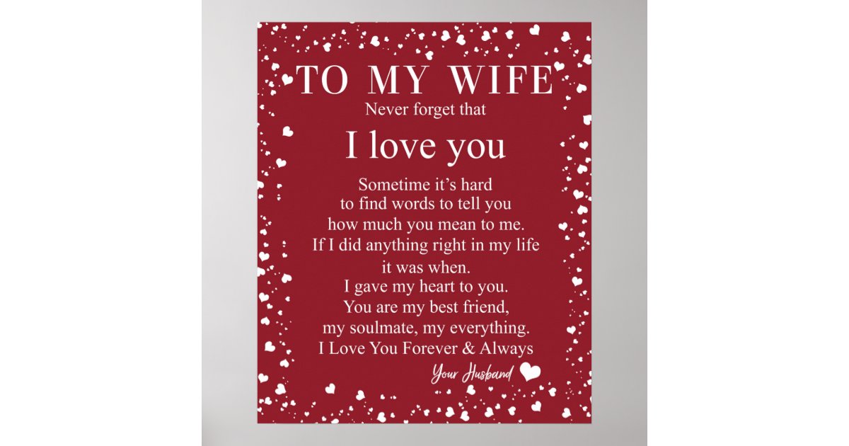 personalised-letter-to-my-wife-poster-zazzle