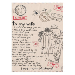 Personalised Letter To My Wife, Wife Birthday Gift Tablecloth