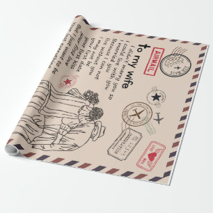 Personalised Letter To My Wife, Wife Birthday Gift Wrapping Paper