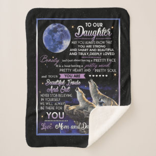Personalised Letter To Our Daughter Mum And Dad Sherpa Blanket