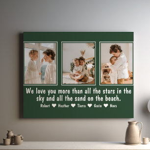 Personalised Letter To Parents Family Photo Canvas Print