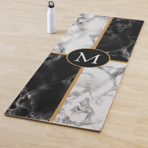 Personalised Letter Yoga Mat with Marble Design
