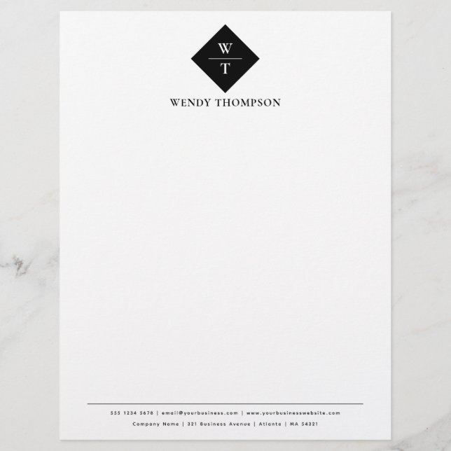 Personalised Letterhead Monogrammed Template (Front)
