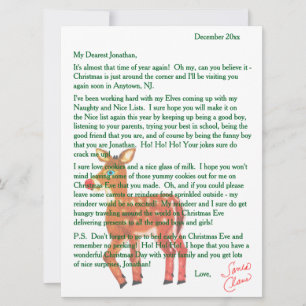 Personalised Letters from Santa Reindeer Holiday Card