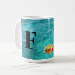 Personalised Letters Ocean Water & Fish Coffee Mug