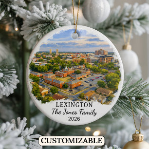 Personalised Lexington Ornament, Custom Kentucky Ceramic Tree Decoration