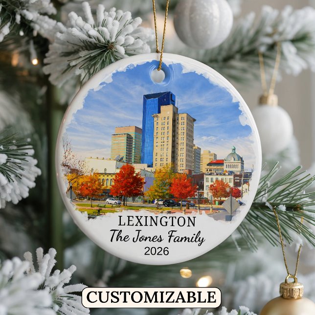 Personalised Lexington Ornament, Custom Kentucky Ceramic Tree Decoration (Creator Uploaded)