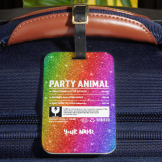Personalised LGBTQ Pride Party Animal Luggage Tag