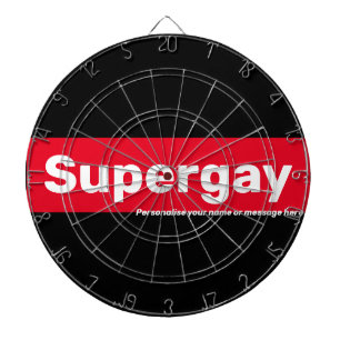 Personalised LGBTQ Pride Vintage Supergay Dartboard