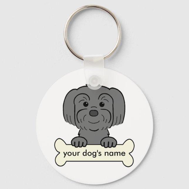 Personalised Lhasa Apso Key Ring (Front)