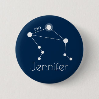 Personalised Libra Zodiac Constellation 6 Cm Round Badge