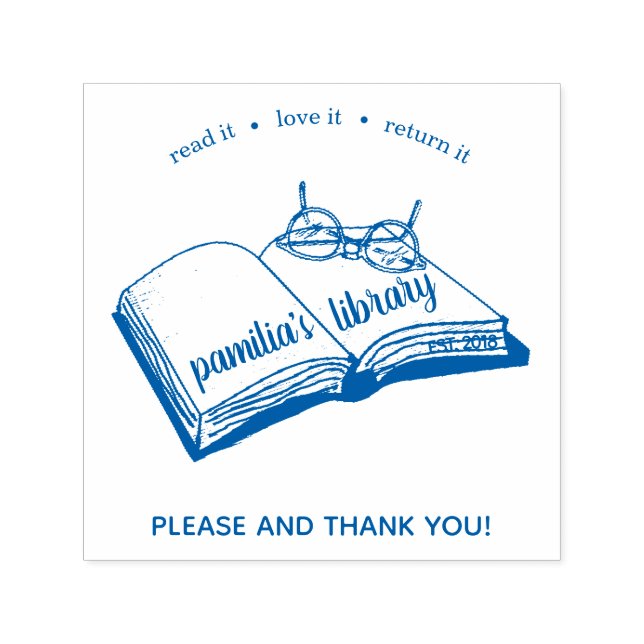 Personalised Library Stamp Read It Love It Return (Design)