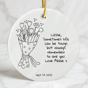 Personalised Life Can Be Tough Inspirational Ceramic Tree Decoration