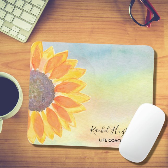 Personalised Life Coach Sunflower Mouse Pad (Creator Uploaded)