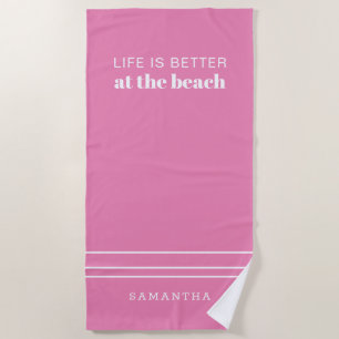 Personalised Life is Better Family Vacation Beach Towel