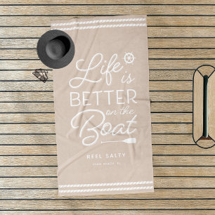 Personalised Life Is Better On The Boat Beach Towel