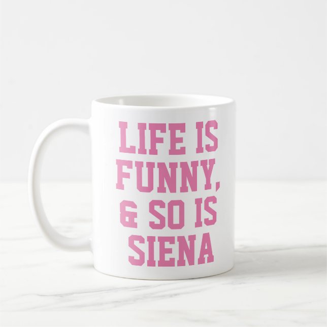 Personalised Life is Funny Humour Quote Slogan Mug (Left)