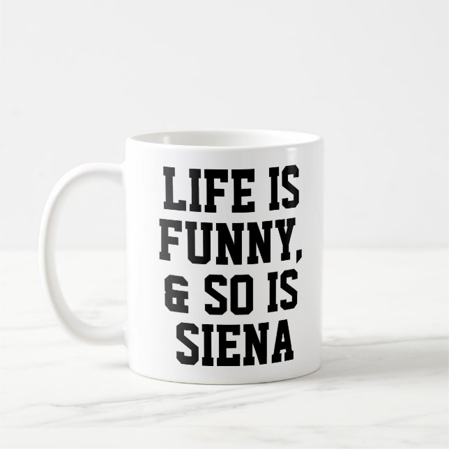 Personalised Life is Funny Humour Quote Slogan Mug (Left)