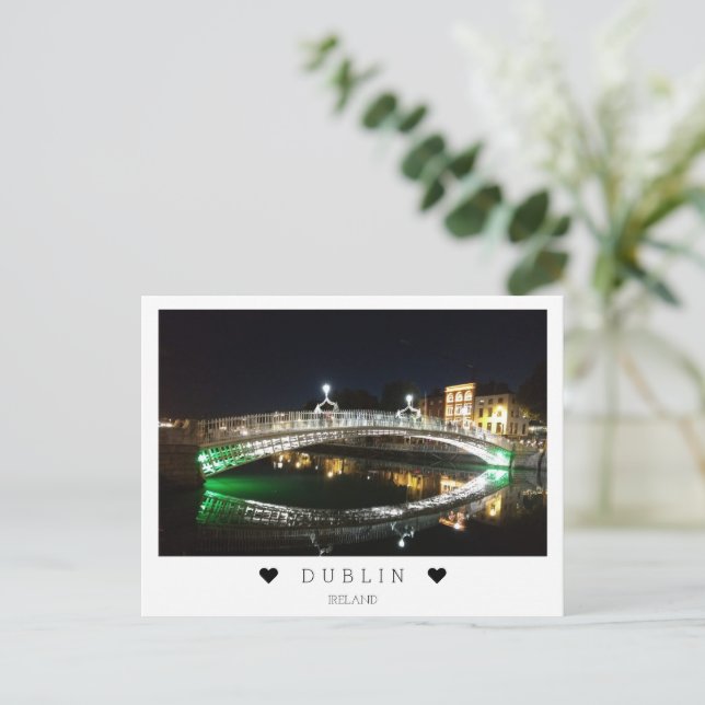 Personalised, Liffey river in Dublin, Ireland Postcard (Standing Front)