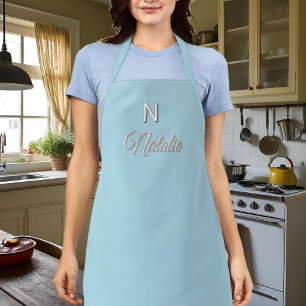 Personalised - light  blue apron