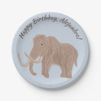Personalised Light Blue, Brown Woolly Mammoth