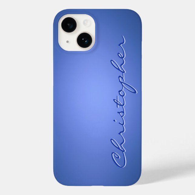 Personalised light blue Radial Texture 15 Case-Mate iPhone Case (Back)