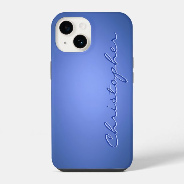 Personalised light blue Radial Texture 15 iPhone Case (Back)