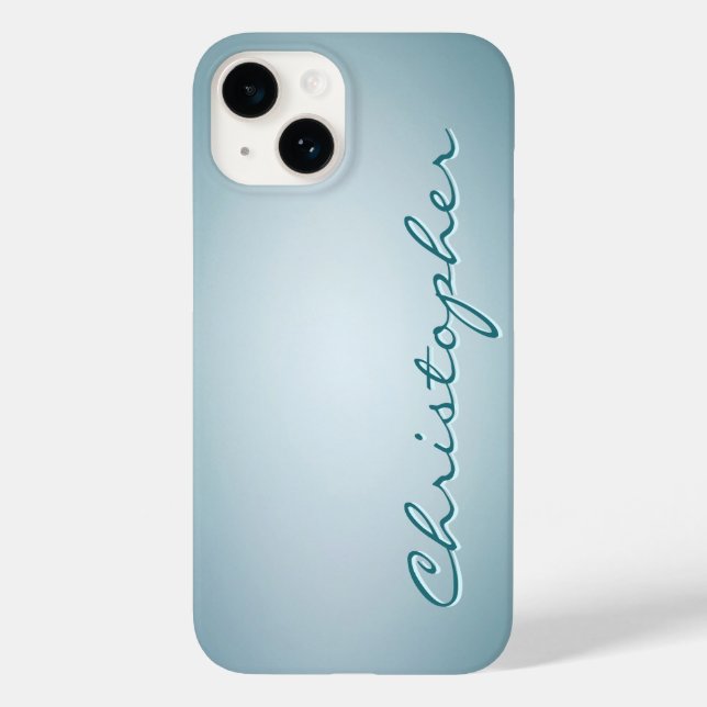 Personalised light blue Radial Texture Case-Mate iPhone Case (Back)