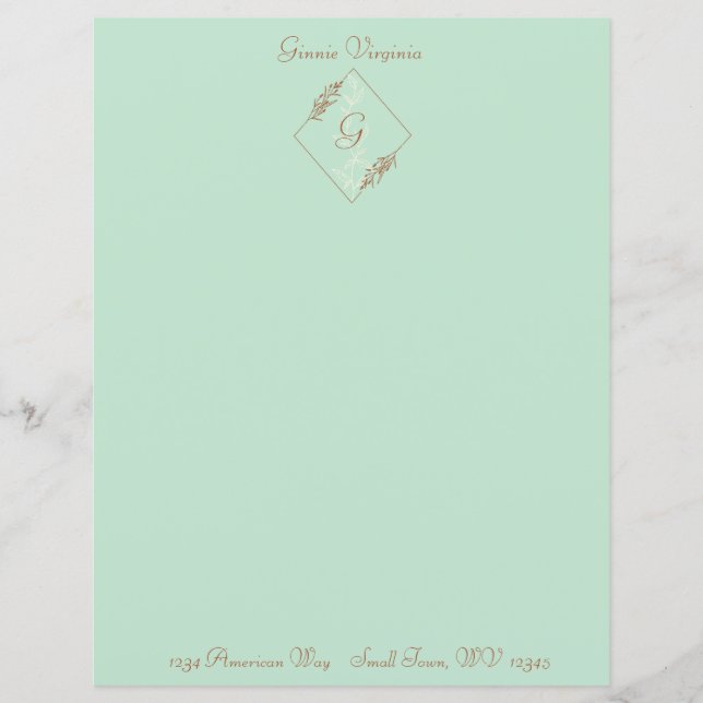Personalised Light Blue Stationery Sheet (Front)