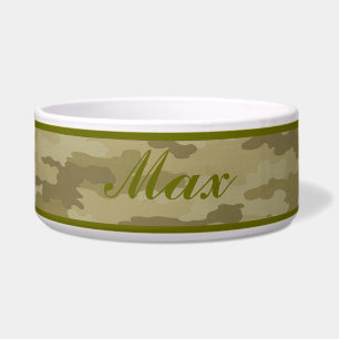 Personalised Light Camouflage Pet Bowl
