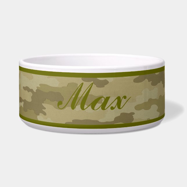 Personalised Light Camouflage Pet Bowl (Front)