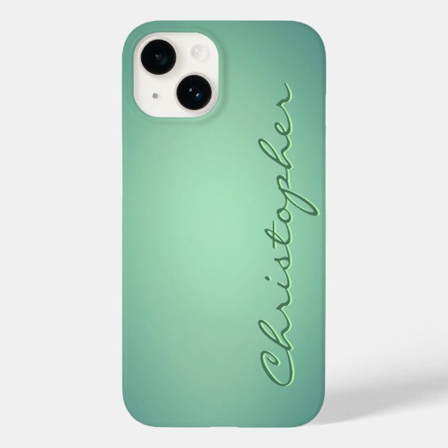 Personalised light green Radial Texture Case-Mate iPhone Case (Back)