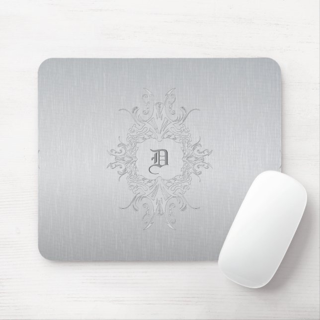 Personalised light grey background vintage frame mouse mat (With Mouse)