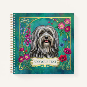 Personalised Light Grey Lhasa Apso Square Notebook