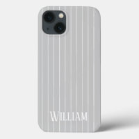 Personalised light grey pinstripes Case-Mate iPhon