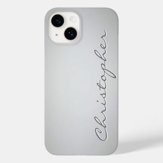 Personalised light grey Radial Texture 15 Case-Mate iPhone Case (Back)