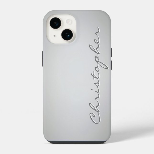 Personalised light grey Radial Texture 15 iPhone Case (Back)