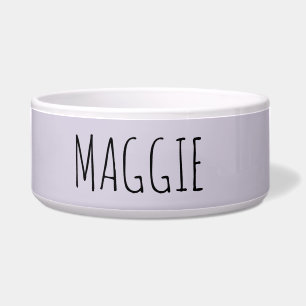 Personalised Light Lavender Ceramic Pet Bowl