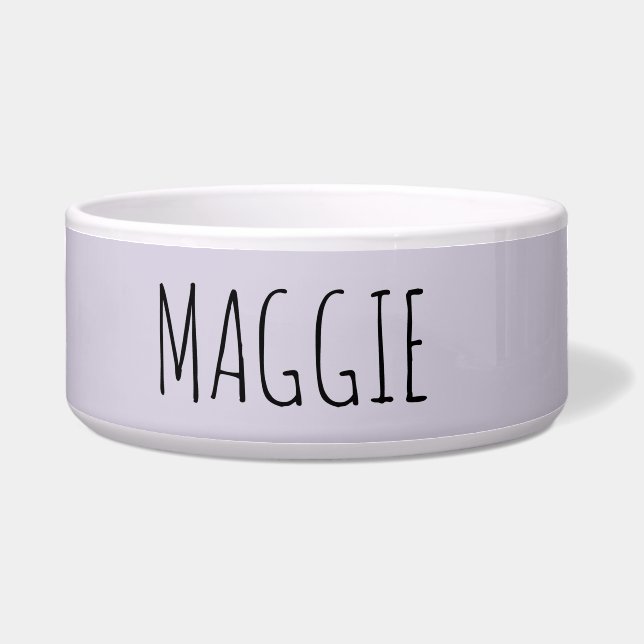 Personalised Light Lavender Ceramic Pet Bowl (Front)